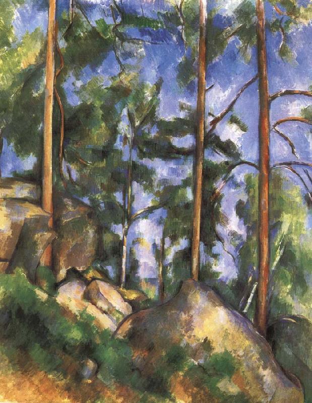pine trees and rock, Paul Cezanne